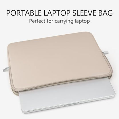 RAINYEAR Laptop Sleeve Case Compatible with 13.3 Inch Notebook Computer Tablet Chromebook 14" MacBook Pro/Max M1 M2 M3 M4 M5 Soft Cover Protective Case Zipper Carrying Bag (Khaki) - color: Khaki, size: 13"-13.3"