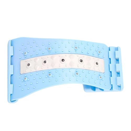 Lumbar Back Stretcher, with Massage Points 4 Level Adjustable Curved Ergonomic, Low Back Stretcher, for Home Gym Car Bedside Yoga Mat Sofa Office Chair - color: Blue