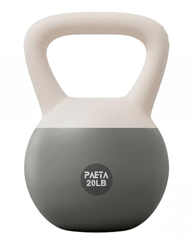 PAETA Soft Kettlebell for Home Fitness – Anti-Slip Grip & Wide Handle Design,Soft Kettlebell Set, Gentle Floor-Friendly Impact – 10lbs, 15lbs, 21lbs, for Home Functional Training - color: 20lbs White