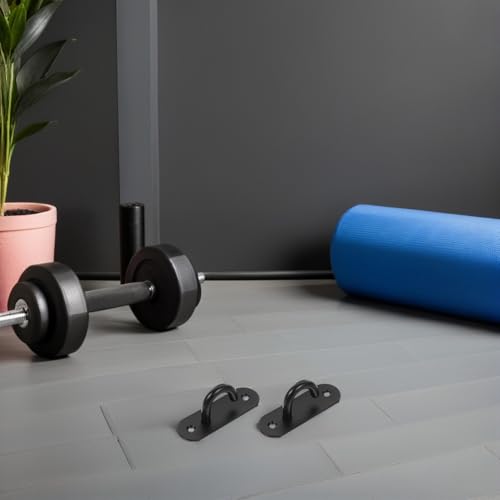 6pcs Stainless Steel Resistance Band Wall Anchors and Exercise Band Door Hooks, Large Open Eye Plate for Gym Workout, Yoga Strap Mounts for Home Fitness Training