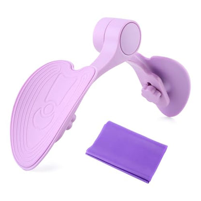 Pelvic Floor Muscle Trainer with Resistance Band, Hip & Pelvic Trainer Kegel Exerciser,Adjustable Inner Thigh Trainers Exercise Workout Equipment for Muscle Strengthening & Toning - color: Purple
