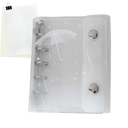 Binder Cute - 6-Hole M5 Clear Portable Cute Binder,Pocket Planner Cover | for School Home Study Work Business Travel Daily Weekly Monthly Filing Desk Backpack Purse Tote