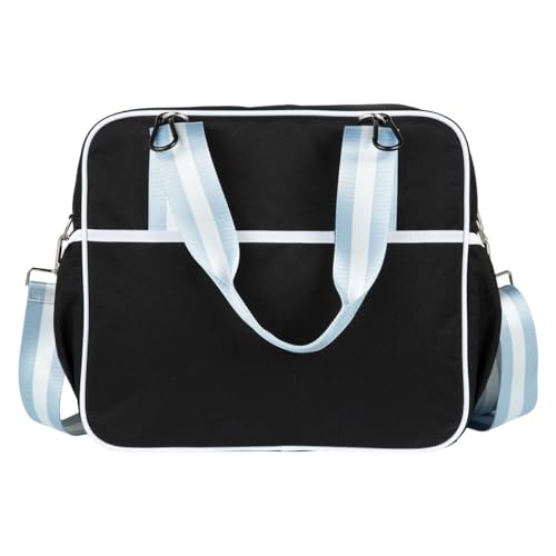 Cute Prepster Pickleball Bag for Women with Fence Hook, Tote with Pockets for Water Bottle, Paddles, Balls, Accessories - color: Black