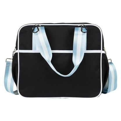 Cute Prepster Pickleball Bag for Women with Fence Hook, Tote with Pockets for Water Bottle, Paddles, Balls, Accessories - color: Black