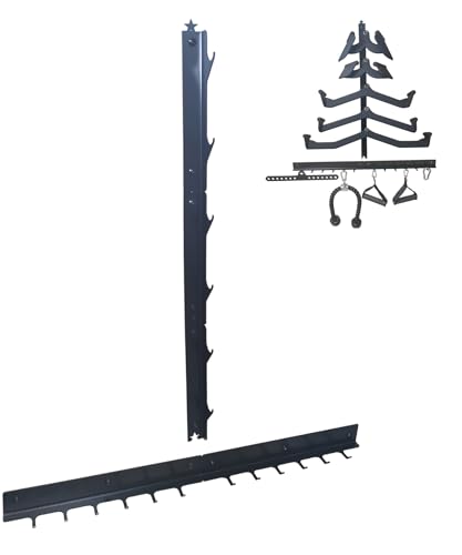 LAT Pull Down Bar Storage Rack Gym Storage Wall Organizer for Lat Pulldown Attachments, Cable Attachments Rack for Gym Accessories, Workout Equipment Storage