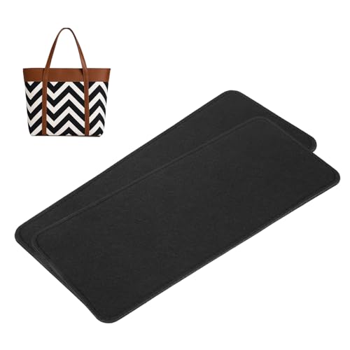 MECCANIXITY 2pcs Felt Base Shaper, 12 x 5.1 Inch Purse Base Shaper Tote Bottom Insert Purse Pads for the Bottom of Handbags Tote Bags Backpack Handbags Organizers, Black - color: Black, size: 12 x 5.1 Inch