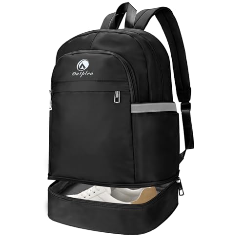 28L Small Gym Backpack with Shoe Compartment for Men, Lightweight Sports Backpack with Wet Pocket, Black - color: Black