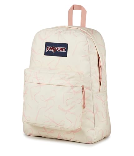 JanSport SuperBreak Plus Backpack with Padded 15-inch Laptop Sleeve and Integrated Bottle Pocket - Spacious and Durable Daypack for Work and Travel - Rows Of Bows - color: Rows of Bows
