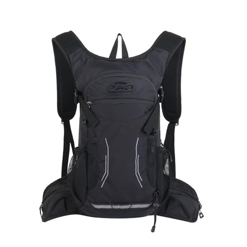 Keenso Outdoor Hiking Backpack Breathable Water Bladder Backpack 47x59x12cm Versatile Storage Multi Activity Hydration Pack for Camping Hiking Riding Adults - color: Black