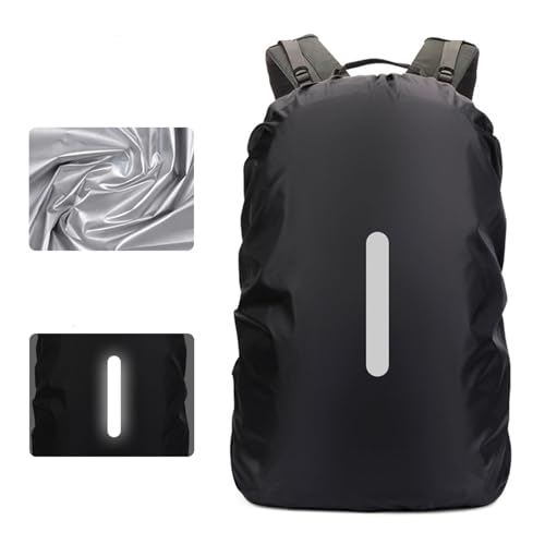 Waterproof Rain Cover for Backpack Reflective Rainproof Protector for Anti-Dust and Anti-Theft - color: Black, size: Large