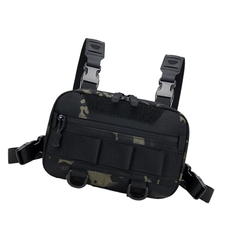 Outdoor Sports Chest Bag Utility Backpack, Portable, Multifunctional Practical Large Capacity Breathable for Camping Outdoor, Black Camo