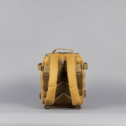 WOLFpak 9L Mini Tactical Backpack for Men & Women | Compact, Small Everyday Carry Bag for Gym, School, Travel | Durable, Water-Resistant Daypack with Molle System and Patch Panel (Khaki) - color: Khaki