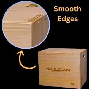 VULCAN 3-in-1 Wooden Plyo Box – Durable Ashwood Plyometric Jump Box for Home Gym and Commercial Training | Safe, Stable & Versatile for Box Jumps, Step-Ups, HIIT and Cross-Training Workouts - style: B) 3-in-1 Plyo Box - 16" x 18" x 20
