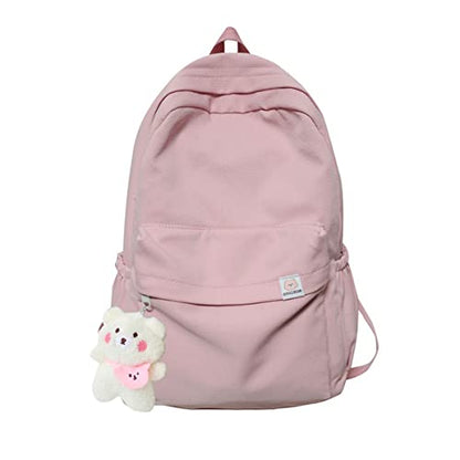 Eagerrich Aesthetic Cute School Backpack for Teens Girls Laptop Bag - color: Pink