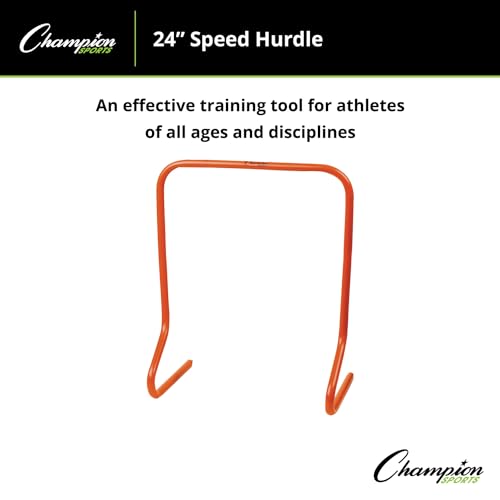 Champion Sports Speed Hurdles – Lightweight Adjustable Agility & Jump Training for Athletes - Speed & Stride Drills, Soccer, Football & Track - style: 24" Orange (Single Hurdle)