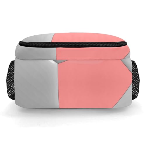 Backpack for School,Sport Ball Athlete Player Soccer Pink Kid Water Resistant Casual Daypack for Travel with Bottle Side Pockets 16.5 Inch - color: Pink