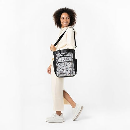 Sherpani Soleil, Anti Theft Convertible Backpack, 3 in 1 Tote, Crossbody Purse, 18L Travel Bag, Fits 13” Laptop (Sakura Pro) - color: Sakura - Pro