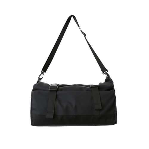 Large capacity travel bag, business travel carry-on baggage backpack, wet and dry separation sports and fitness bag(Black) - color: Black