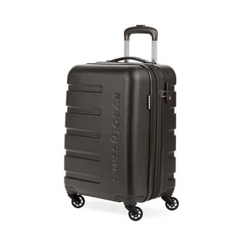SWISSGEAR Signature Hardside Expandable Carry-On Spinner Luggage, ABS Construction, TSA-Friendly Lock, and Built-In Cupholder, Chocolate, 19-Inch - color: Chocolate, size: Carry-On 19-Inch