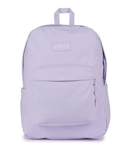 JanSport Superbreak Plus FX Backpack - Work, Travel, or Laptop Bag with Water Bottle Pocket - Pastel Lilac - color: Pastel Lilac