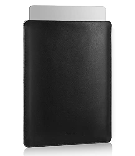 MoKo Laptop Sleeve Compatible with MacBook Air 13.3 M5/4/3/2/1, 13-in Mac Pro M2/M1 & MacBook Neo A18, PU Leather Notebook Computer Protective Carrying Bag Slim Stylish Case Pouch, Black - color: Black, size: 13.3 inch