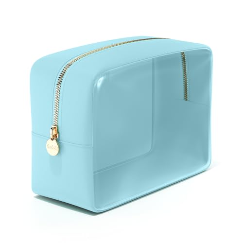 Embla Clear Large Makeup Bag Cute Big Make Up Nylon Pouches Travel Bathroom Bags for Toiletries XL Cosmetic Pouch for Women Girls Extra Large Zipper Toiletry Skincare Organizer Turquoise - color: Cotton Candy, size: Large
