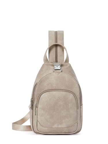 CLUCI Sling Bag for Women Leather Women's Backpack Small Convertible Backpack Purse Crossbody Bag for Travel - color: 1-3 Grey