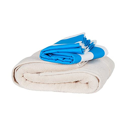 Dock & Bay Beach Towel - Quick Dry, Sand Free - Compact, Lightweight - 100% Recycled - Includes Bag - Cabana - Bondi Blue - Large (160x90cm, 63x35) - color: Cabana - Bondi Blue, size: Large (160x90cm, 63x35")