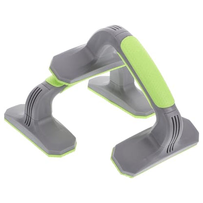 VOSAREA Push up Bars Stands for Home Gym, Plastic Strength Training Pushup Stands with Non-slip Grip Handles, 1 Pair Gray and Green for Floor Workout and Pilates Equipment