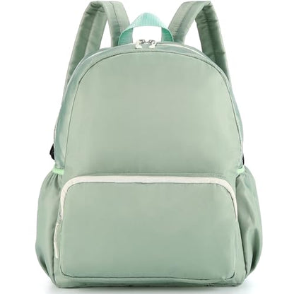 1 Piece Nylon Backpack Kids School Backpack for Toddler Girls Boys Plain Waterproof Preppy Bookbags Travel for Student (Matcha) - color: Matcha