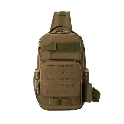 Camping Chest Bag Tactical Backpack for Men Sports Shoulder Outdoor Hiking Climbing Fishing Hunting Travel(D2-Khaki) - color: D2-khaki