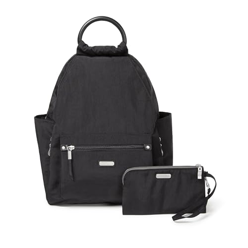 Baggallini womens New Classic "Heritage" With Rfid Phone Wristlet All Day Backpack, Black, One Size US - color: Black