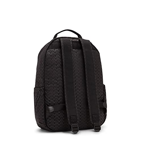Kipling Women's Seoul 15" Laptop Backpack, Durable, Roomy with Padded Shoulder Straps, Built-In Protective Sleeve - color: Signature Emb, size: 12.75''L x 17.25''H x 8''D