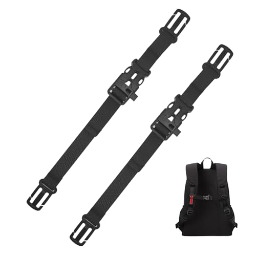 2Pcs Backpack Chest Strap Add On Adjustable Sternum Straps for Backpacks with 20MM Webbing Back Pack Harness Clip with Buckle for Hiking Travel Outdoor Use