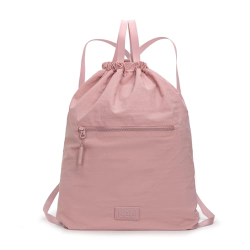 Lee Drawstring Backpack Bag Lightweight Small Gym Swim Beach Bag Water Resistant Sports Sackpack for Men Women, LEE48-002DPK - color: Dark Pink