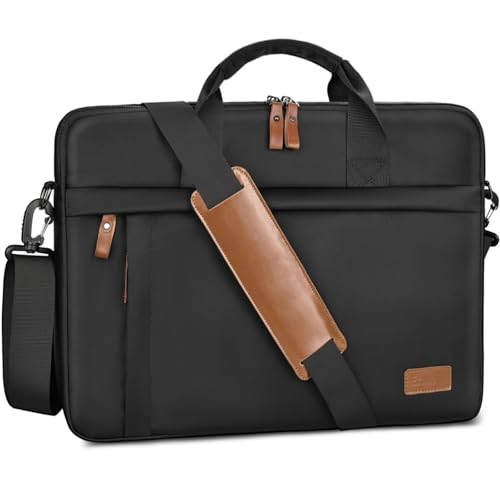 ESTARER Laptop Bag 17-17.3 Inch, Computer Bags for Men Water-resistant Nylon Laptop Case Slim Laptop Sleeve Fits Hp/Dell/Asus/Lenovo/Acer, Black - color: Black-nylon, size: 17-17.3 Inch