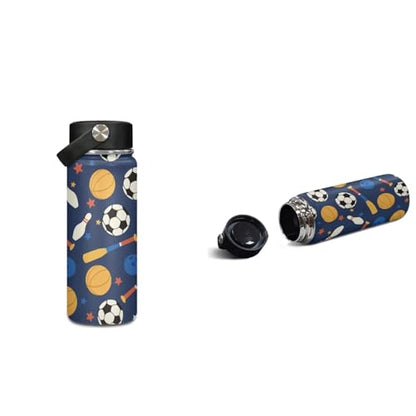 ZOUTAIRONG Bookbag for School Insulated Thermos for Hot & Cold Drinks, Baseball Bat Soccer Design Lightweight Cute Backpack with Side Pockets for Small Water Bottle - color: Baseball Bat Soccer