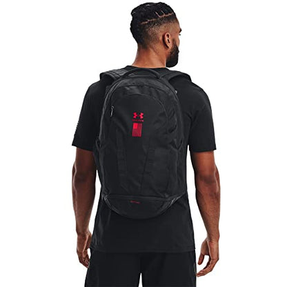 Under Armour Unisex Hustle 5.0 Backpack - color: (017) Black / Black / Red