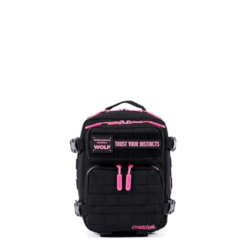 WOLFpak 9L Mini Meal Prep Management Backpack (Black Neon Pink) Lunch Box, Cooler, Travel, Insulated Bag, Daypack - color: Black Neon Pink