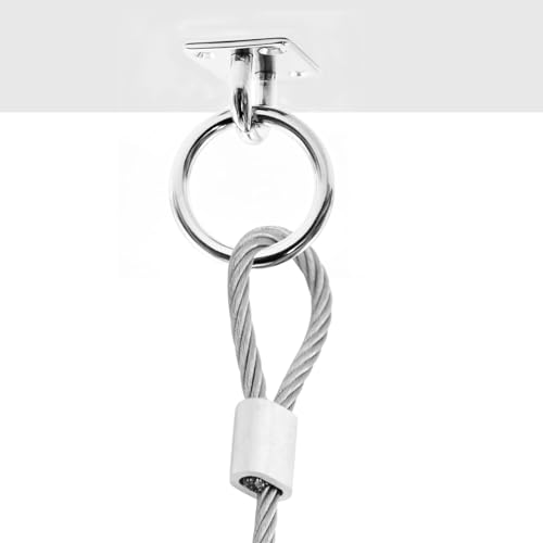 AccEncy 2Pcs M8 Stainless Steel Extra Large Heavy Duty Ring and Square Wall Mount Ceiling Indoor/Outdoor Hooks