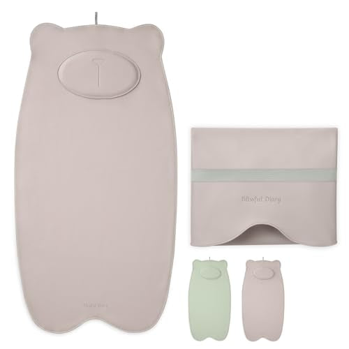 Blissful Diary Vegan Leather Portable Changing Pad, Wipeable, Waterproof Diaper Changing Mat, Newborn Shower Gifts, with Built-in Padding, Taupe - color: Taupe-with Cusion
