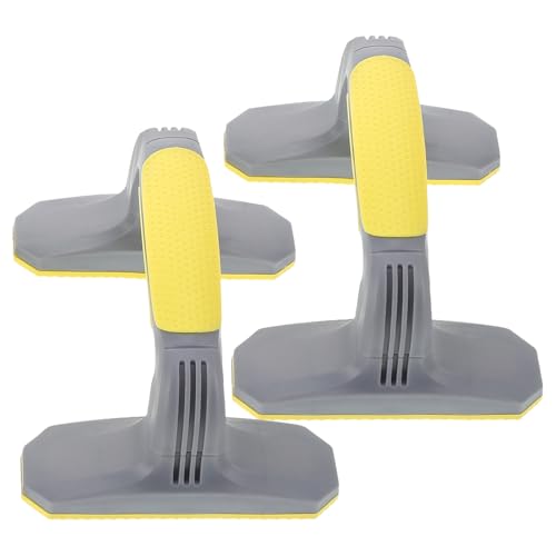 2pcs Push up Bars Push up Handles Non-slip Plastic Grip for Home Workout Fitness Training Gray and Yellow