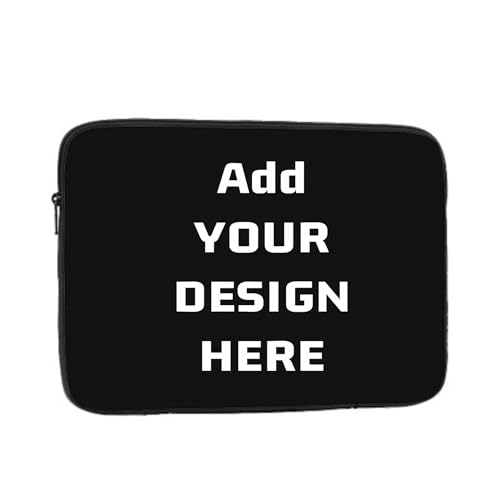 Custom Laptop Sleeve Bag with Logo Image Personalized Add Your Own Text Photo Laptop Case Business Briefcase with Zipper for Ultrabook, Notebook, Tablet(13nch) - color: Black, size: 13 inch