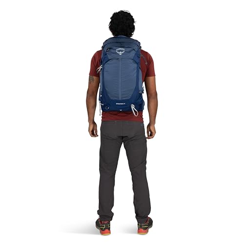Osprey Stratos 24L Men's Hiking Backpack - Adjustable Daypack with Waterproof Raincover & Bottle Pockets, Nirvana Blue - color: Nirvana Blue, style: 24l