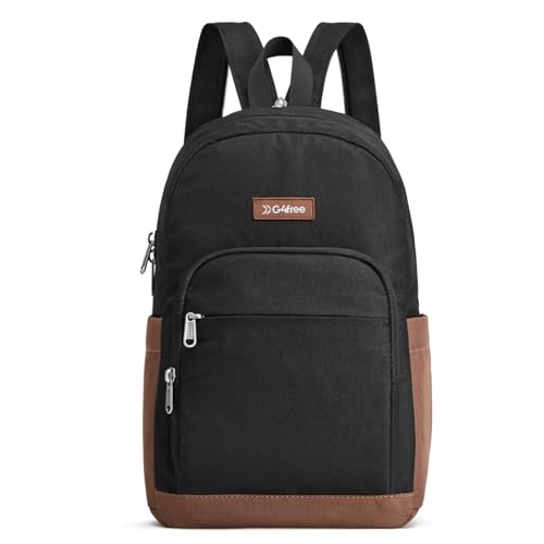 G4Free Small RFlD Crossbody Backpack Convertible Lightweight Mini Sling Bag for Women Men for Travel & Hiking, Black & Brown - color: Black and Brown