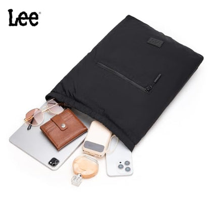 Montana West Lee Drawstring Backpack Bag Lightweight Small Gym Swim Beach Bag Water Resistant Sports Sackpack for Men Women, LEE48-002BK - color: Black