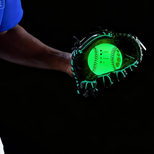 RoundFunny Training Baseball with Finger Placement Markers Baseball Training Equipment for Teenagers Beginners to Learn Multiple Grips - style: Glow in the Dark