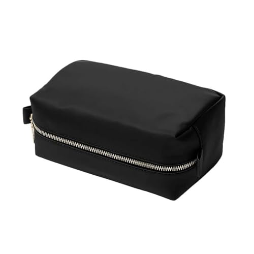 Organizer Bag Lightweight Cosmetic Bag with Ring Clasp Perfect Travel Makeup Bag for Women nylon Stand Up Design (Black/Nylon) - color: Black-nylon
