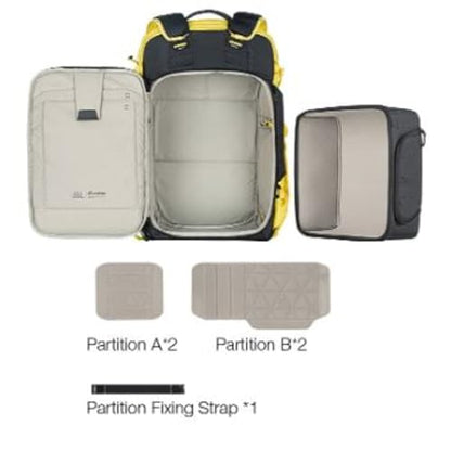 LEOFOTO 35L Camera Backpack for Photographer, Lightweight Waterproof Travel Camera Bag for Camera/Drone/15.6" Laptop, Photopraphy Bag with Side Access & Rain Cover, Tripod Compatible, 2.65KG - YELLOW - color: 35l-bag+medium Insert-yellow