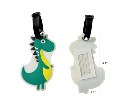 Cute Cartoon Dinosaur Silicone Luggage Tag Fun Stegosaurus Travel Bag Tag Personalized Labels for Cruise Airport - style: Stegosaurus